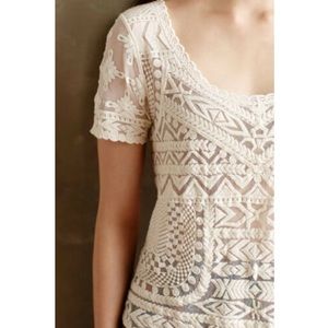 MEADOW RUE (ANTHRO) • Embroidered Lace Top
